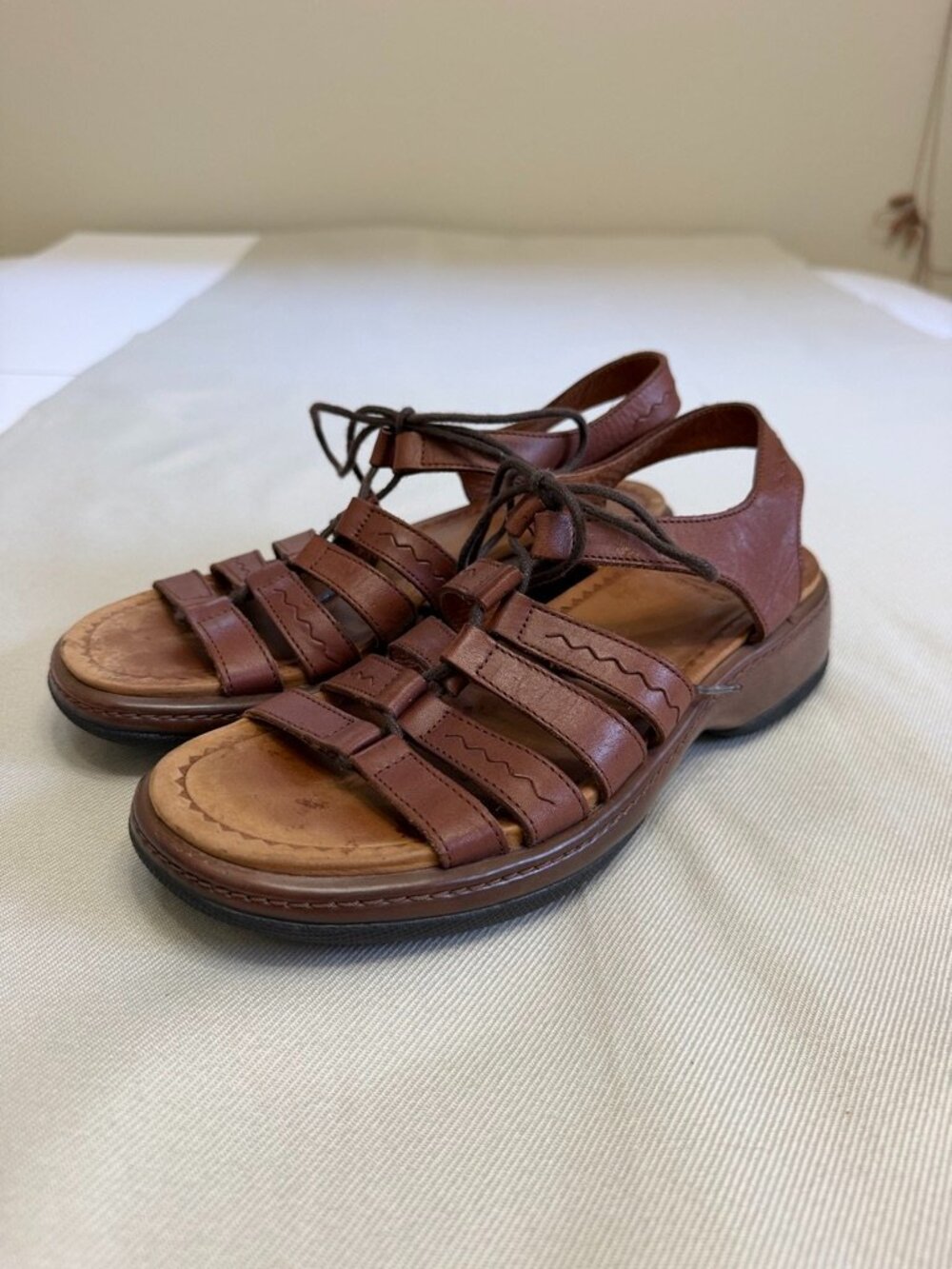Dansko Elena Brown Leather Lace Up Gladiator Comfort Sandals EU 39 US 8.5-9 - Picture 3 of 7